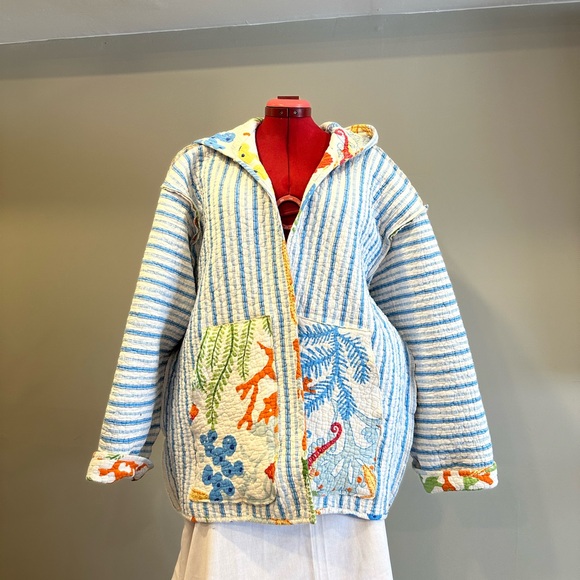 Handmade Colorful Quilted Women's Jacket - Picture 4 of 11